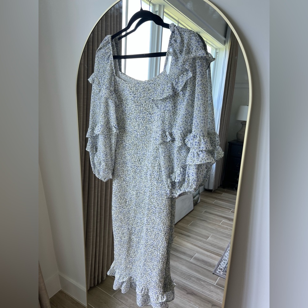 Petal & Pup Blue Floral Long Sleeve Dress